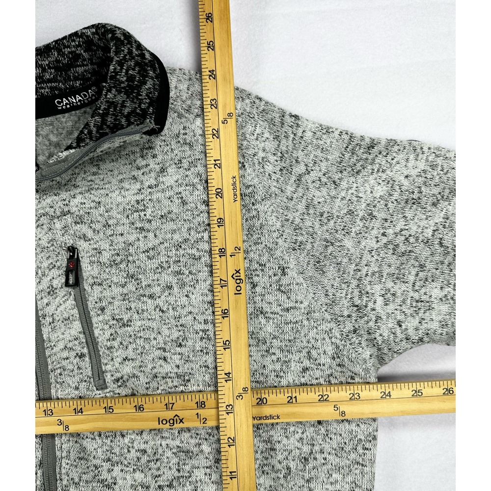 Canada Weather Gear Mens Fleece Full Zip Jacket Grey Marl Sweater Large L/G - Picture 5 of 16